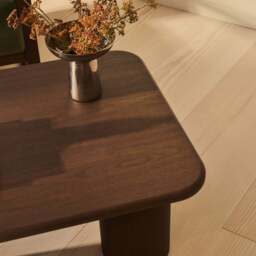 Alina - Dark Wood Rectangular Large Wooden Coffee Table - thumbnail 5
