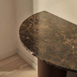 Trivium - Dark Emperador Curved Dark Wood Premium Console Table - thumbnail 3