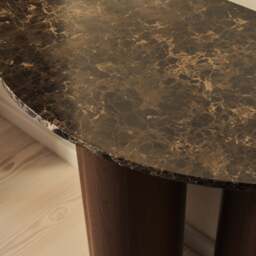 Trivium - Dark Emperador Curved Dark Wood Premium Console Table - thumbnail 5