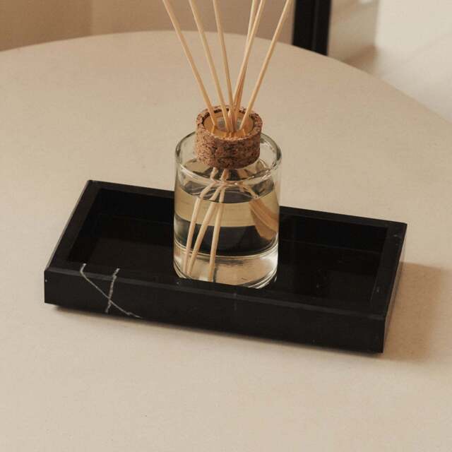 Travara - Black Marble Rectangular Decorative Tray - image 1