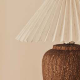 Sicily - Brown Ceramic Pleated Shade Table Lamp - thumbnail 3