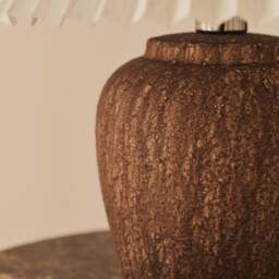 Sicily - Brown Ceramic Pleated Shade Table Lamp - thumbnail 6