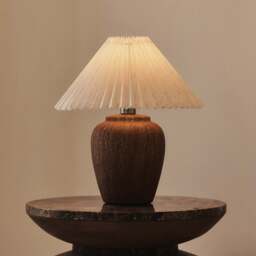 Sicily - Brown Ceramic Pleated Shade Table Lamp