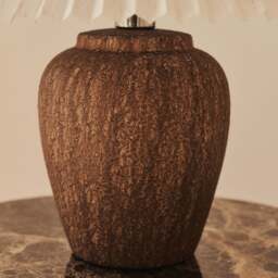 Sicily - Brown Ceramic Pleated Shade Table Lamp - thumbnail 4