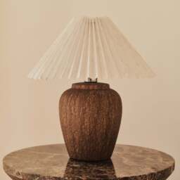 Sicily - Brown Ceramic Pleated Shade Table Lamp - thumbnail 5