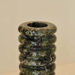Varella - Large Green Marble Ribbed Decorative Vase 25cm - thumbnail 5