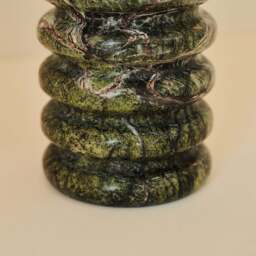Varella - Large Green Marble Ribbed Decorative Vase 25cm - thumbnail 6