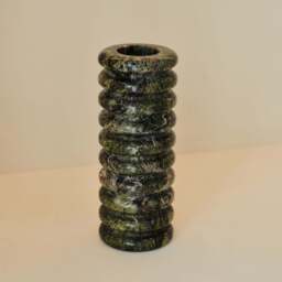 Varella - Large Green Marble Ribbed Decorative Vase 25cm - thumbnail 4