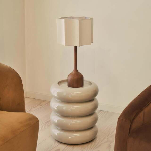 Compton - High Gloss Ivory Round Side Table - image 1