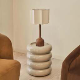 Compton - High Gloss Ivory Round Side Table - thumbnail 1
