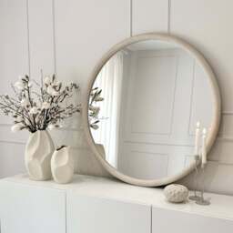 Amora - Large Concrete Round Wall Mirror 100cm x 100cm - thumbnail 1