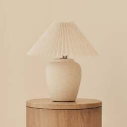 Sicily - Stone Ceramic Pleated Shade Table Lamp - thumbnail 2