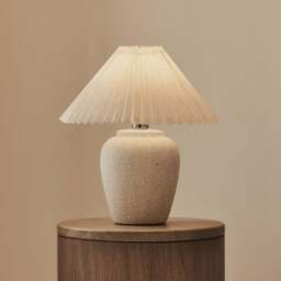 Sicily - Stone Ceramic Pleated Shade Table Lamp