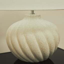 Caprera - Stone Textured Ceramic Drum Shade Table Lamp - thumbnail 6
