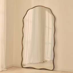 Sabrina - Antique Bronze Full Length Wavy Arched Metal Mirror 180cm x 100cm - thumbnail 3
