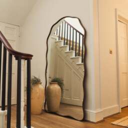 Sabrina - Antique Bronze Full Length Wavy Arched Metal Mirror 180cm x 100cm - thumbnail 4