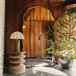Sabrina - Antique Bronze Full Length Wavy Arched Metal Mirror 180cm x 100cm - thumbnail 2