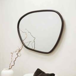 Aaliyah - Dark Wood Irregular Wall Mirror 110cm x 80cm - thumbnail 4