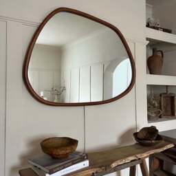 Aaliyah - Dark Wood Irregular Wall Mirror 110cm x 80cm - thumbnail 1