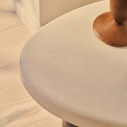 Aegean - Dark Burl Wood & Concrete Irregular Side Table - thumbnail 4