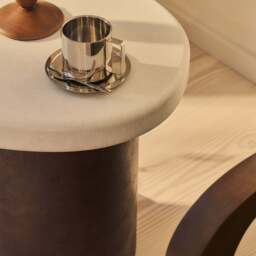 Aegean - Dark Burl Wood & Concrete Irregular Side Table - thumbnail 5