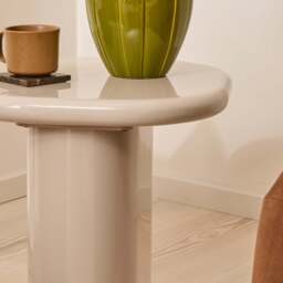 Rivington - High Gloss Ivory Rectangular Side Table - thumbnail 5