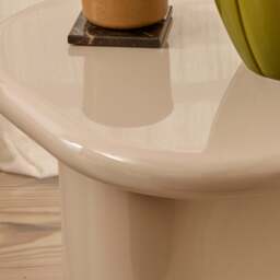 Rivington - High Gloss Ivory Rectangular Side Table - thumbnail 2