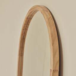 Arden - Light Wood Full Length Arched Wooden Mirror 160cm x 60cm - thumbnail 2
