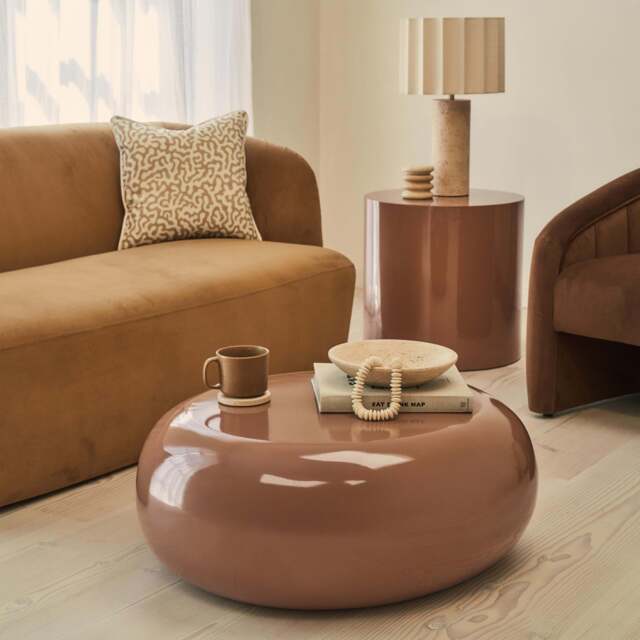 Rivington - High Gloss Mocha Large Pebble Coffee Table - image 1