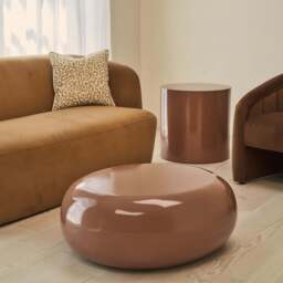 Rivington - High Gloss Mocha Large Pebble Coffee Table - thumbnail 3