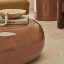 Rivington - High Gloss Mocha Large Pebble Coffee Table - thumbnail 4