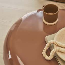 Rivington - High Gloss Mocha Large Pebble Coffee Table - thumbnail 2