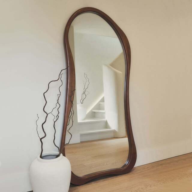 Arcurva - Large Full Length Dark Wood Irregular Mirror 170cm x 85cm - image 1