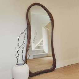 Arcurva - Large Full Length Dark Wood Irregular Mirror 170cm x 85cm - thumbnail 1