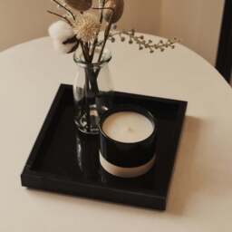 Travara - Black Marble Square Decorative Tray - thumbnail 1