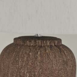 Sicily - Brown Ceramic Drum Shade Table Lamp - thumbnail 5