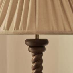 Cordelia - Dark Wood Pleated Shade Table Lamp - thumbnail 4