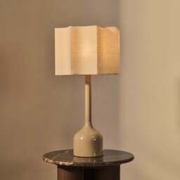 Esme - Beige Gloss Inverted Scallop Shade Table Lamp - thumbnail 2