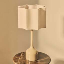 Esme - Beige Gloss Inverted Scallop Shade Table Lamp - thumbnail 5