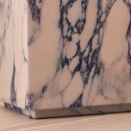 Atella - Arabescato Rectangular Premium Solid Marble Side Table - thumbnail 4