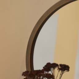 Higgins - Gold Metal Modern Round Wall Mirror 40cm x 40cm - thumbnail 2