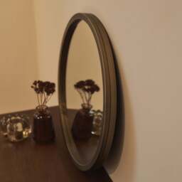 Higgins - Gold Metal Modern Round Wall Mirror 40cm x 40cm - thumbnail 6