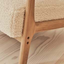 Hudson - Boucle Accent Chair Ivory & Warm Wood - thumbnail 6