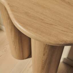 Savanna - Large Washed Wood Curved Wooden Console Table - thumbnail 4