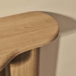 Savanna - Large Washed Wood Curved Wooden Console Table - thumbnail 5