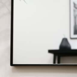 Theo - Black Rectangular Metal Wall Mirror 90cm x 60cm - thumbnail 6
