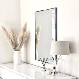 Theo - Black Rectangular Metal Wall Mirror 90cm x 60cm - thumbnail 4