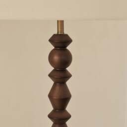 Ivy - Dark Wood Drum Shade Floor Lamp - thumbnail 5