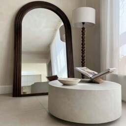 Ivy - Dark Wood Drum Shade Floor Lamp - thumbnail 3