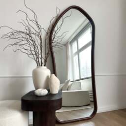 Aaliyah - Full Length Dark Wood Irregular Mirror 180cm x 80cm - thumbnail 6